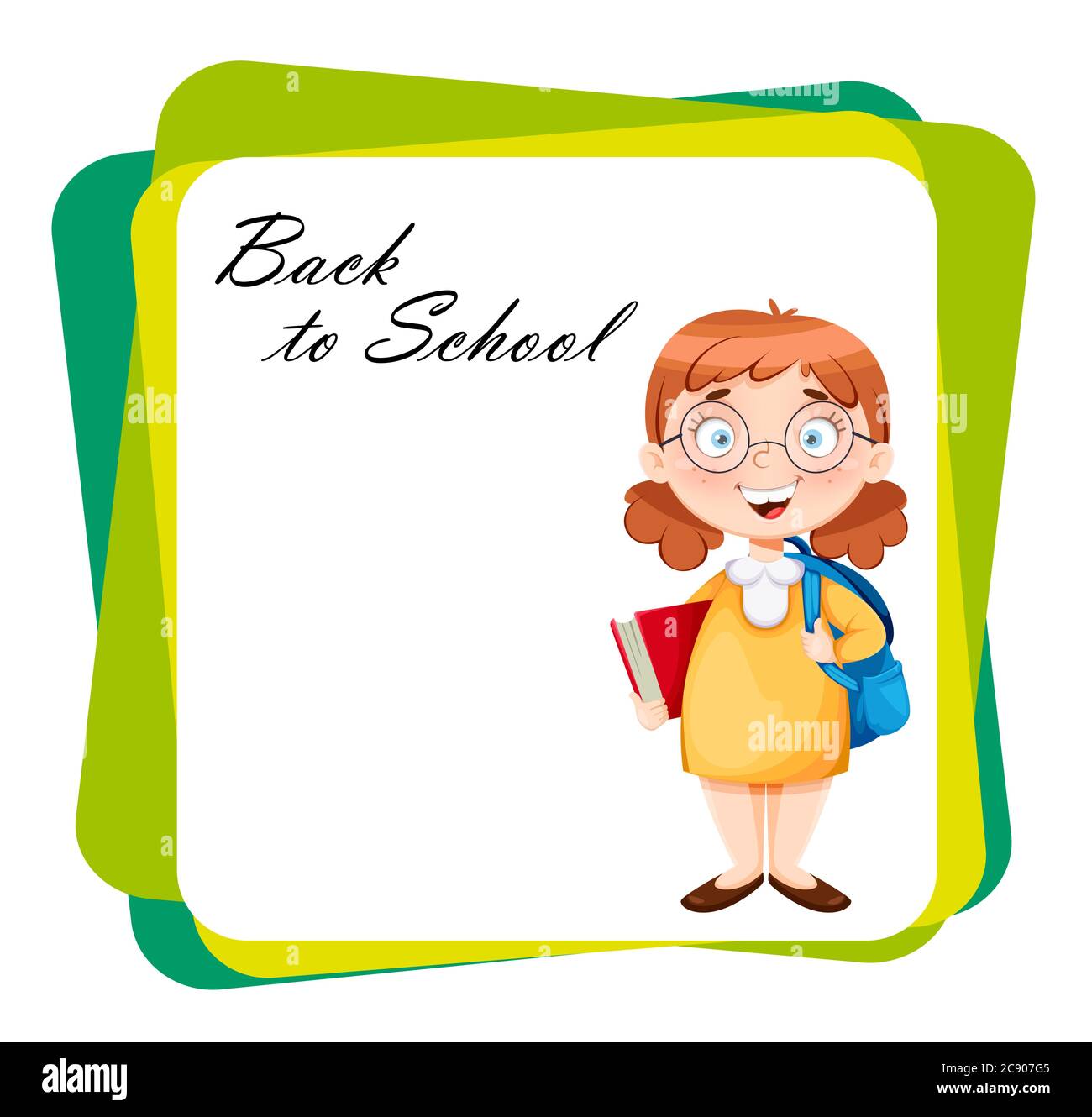 Back To School. Cute Schoolgirl With A Huge Backpack. Funny Girl Cartoon  Character. Vector Illustration Royalty Free SVG, Cliparts, Vectors, and  Stock Illustration. Image 151890952.