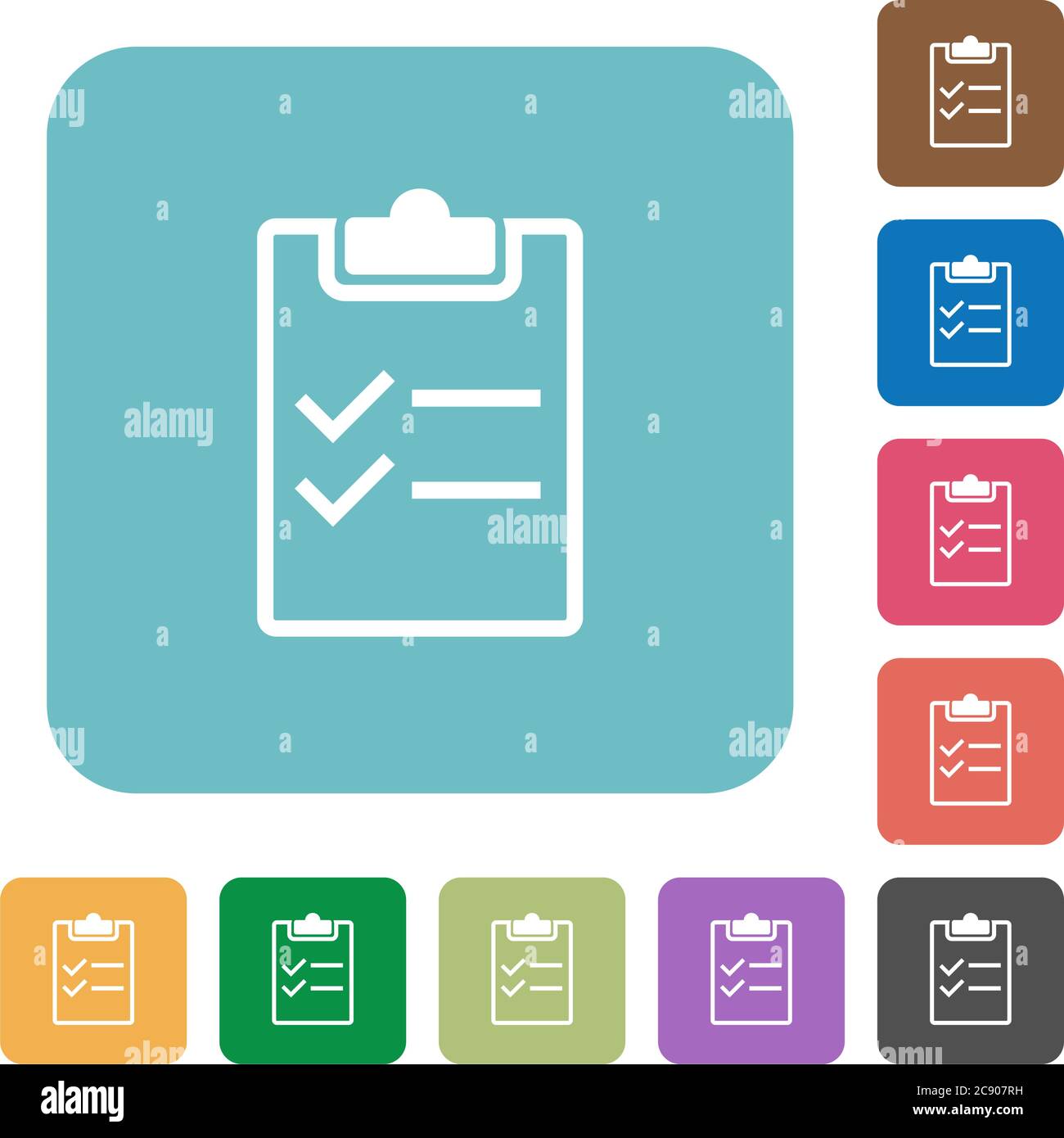 Checklist flat brown color rounded hi-res stock photography and images ...