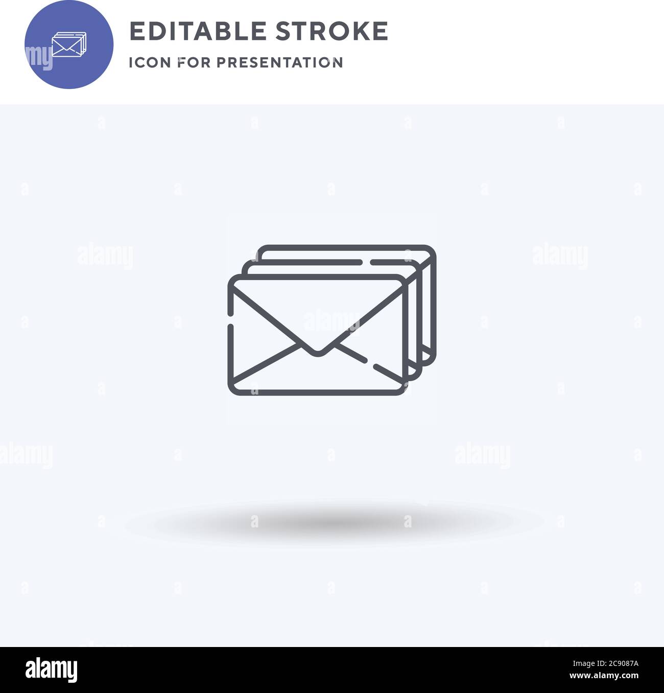 Envelopes icon vector, filled flat sign, solid pictogram isolated on ...