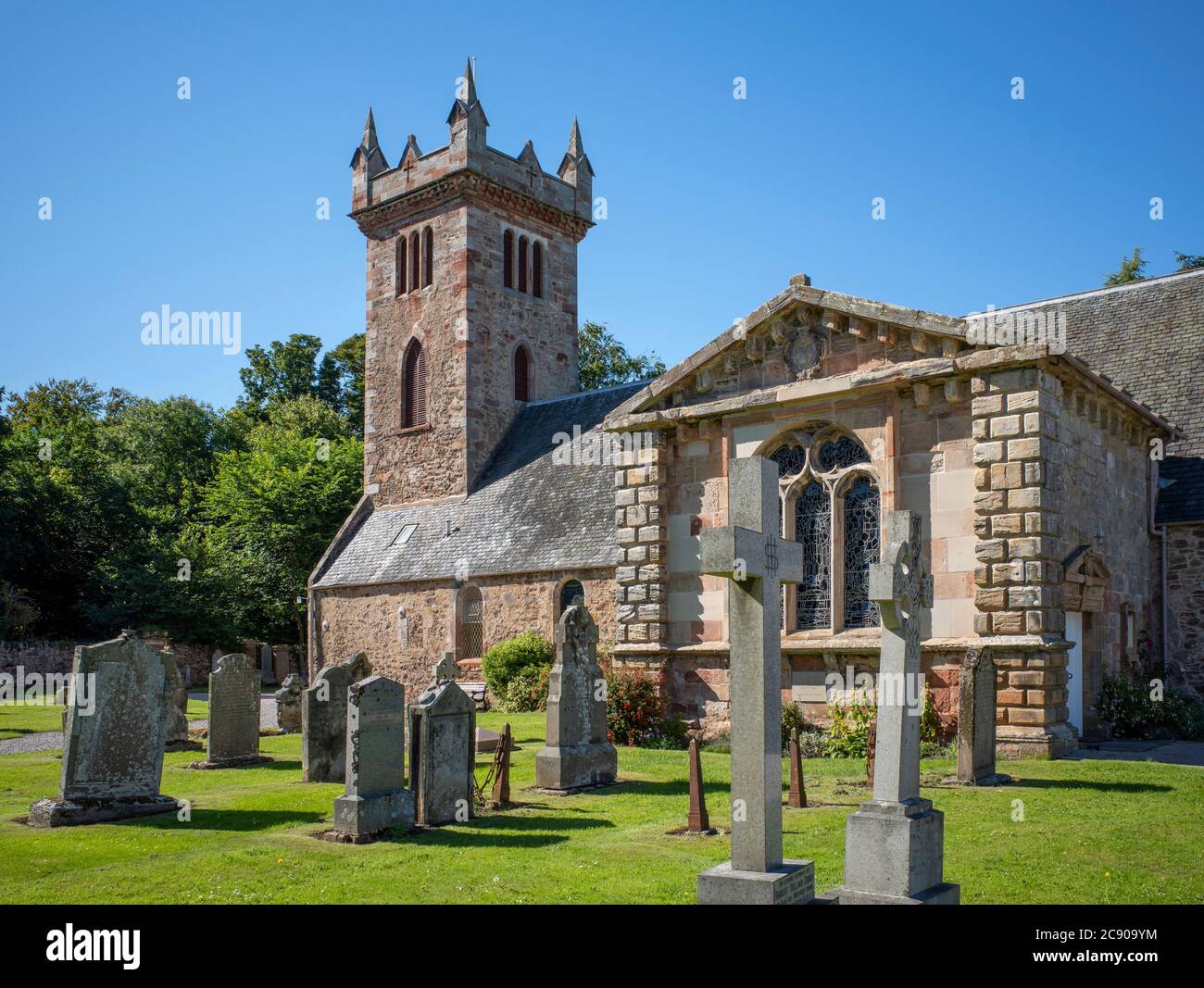 Dirleton Kirk and graveyard, Dirleton, East Lothian, Scotland UK. Stock Photo