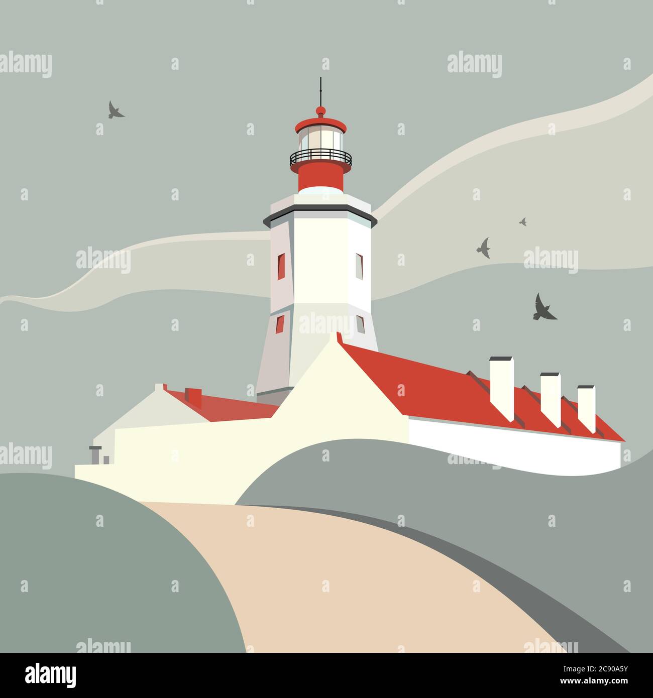 Lighthouse Vector Graphic