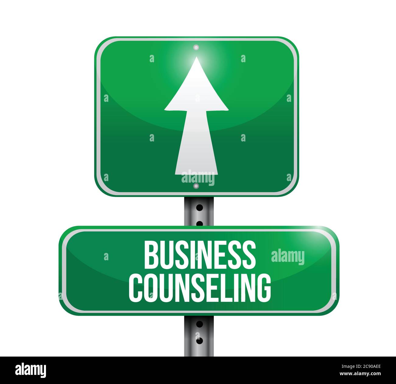 Business counseling road sign illustration design over a white background Stock Vector