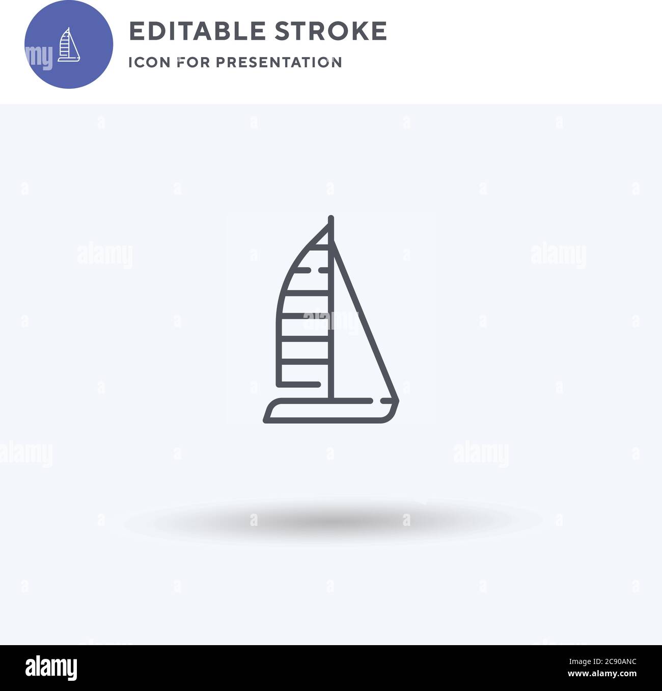 Dinghy icon vector, filled flat sign, solid pictogram isolated on white