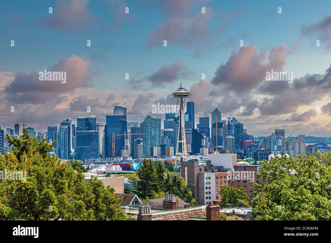 Seattle Skyline From Kerry Park Stock Photo