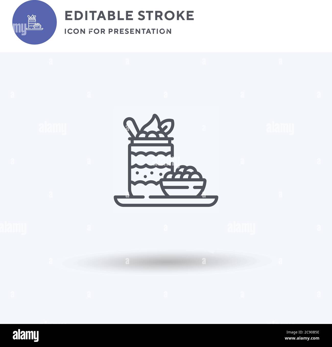 Parfait icon vector, filled flat sign, solid pictogram isolated on ...