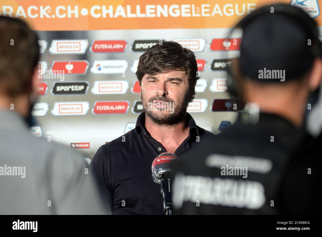 Wil, Schweiz. 27th July, 2020. 27.07.2020, Wil, IGP Arena, Fc Wil vs GCZ, Wil Coach Ciriaco Sforza interviewed before the game Credit: SPP Sport Press Photo. /Alamy Live News Stock Photo