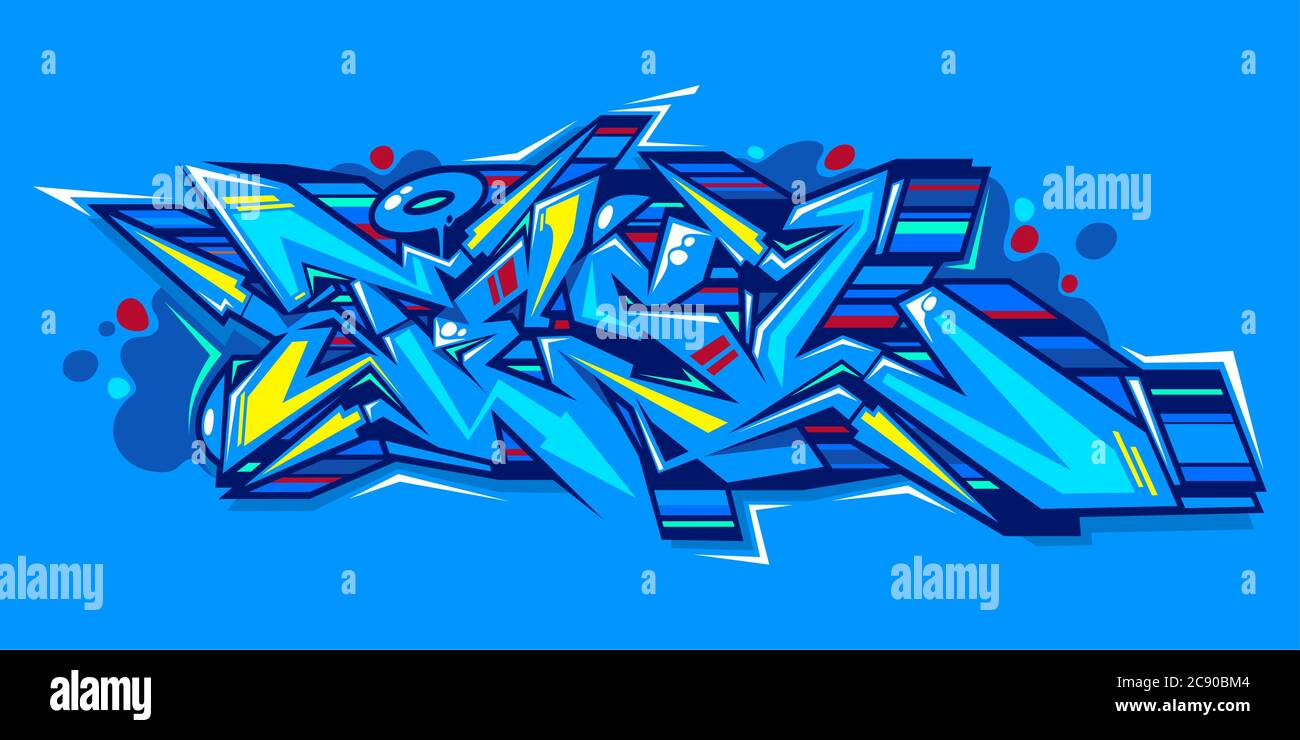 Abstract Word Lets Graffiti Style Font Lettering Vector Illustration