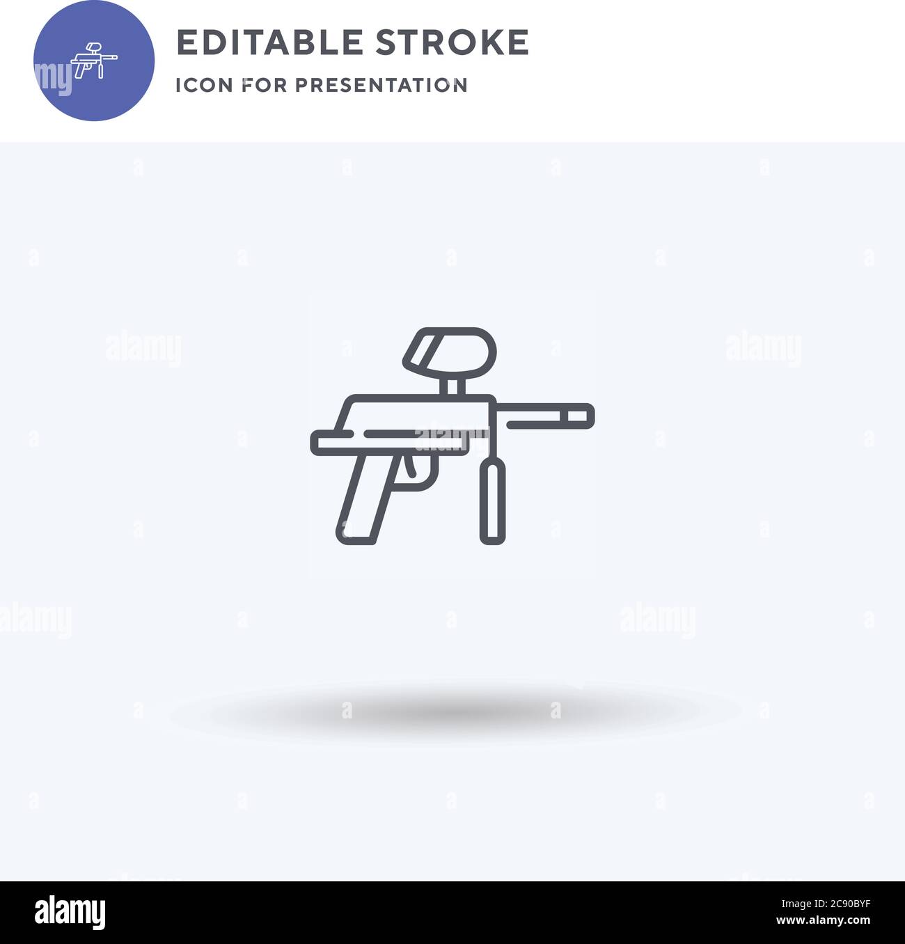 Paintball Gun icon vector, filled flat sign, solid pictogram isolated