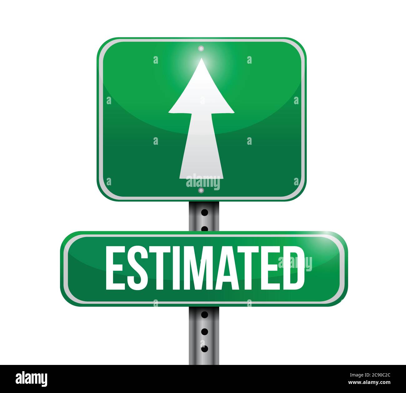 Estimated road sign illustration design over a white background Stock