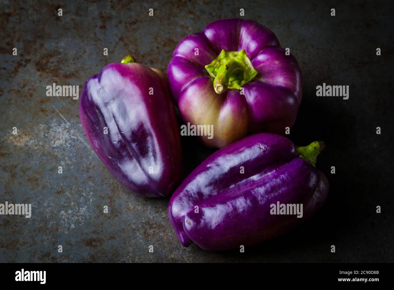 Purple Bell Peppers Stock Photo