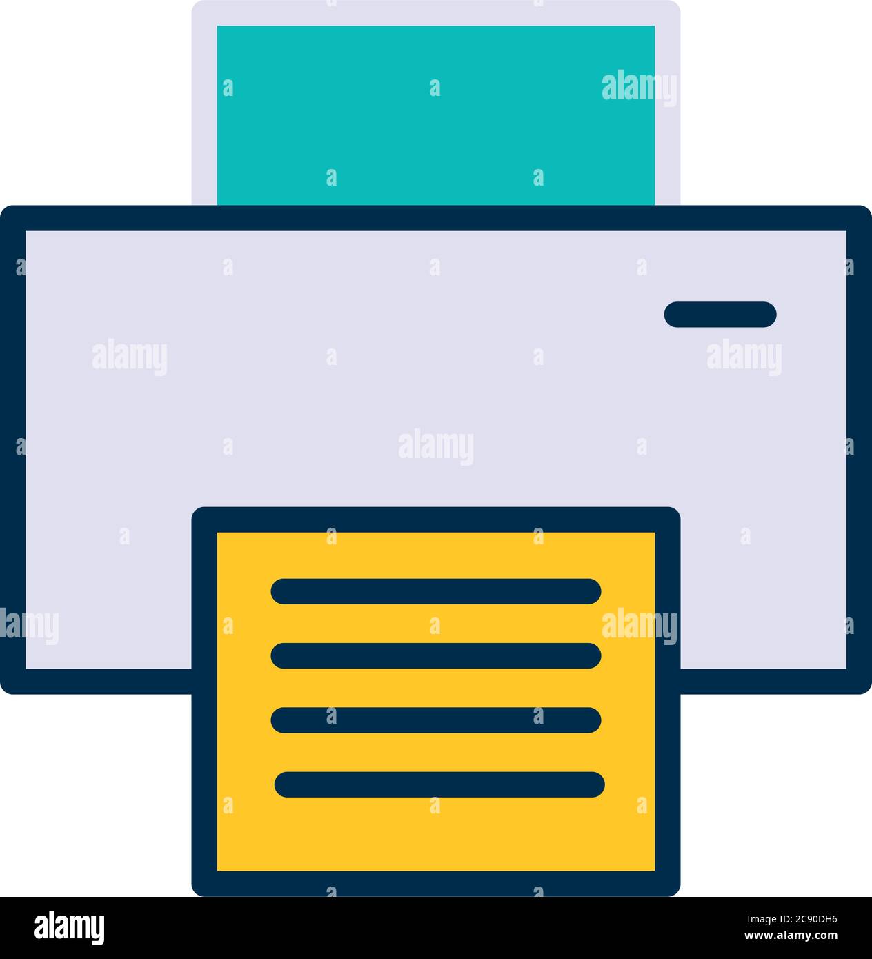 printer machine icon over white background, line and fill style, vector ...