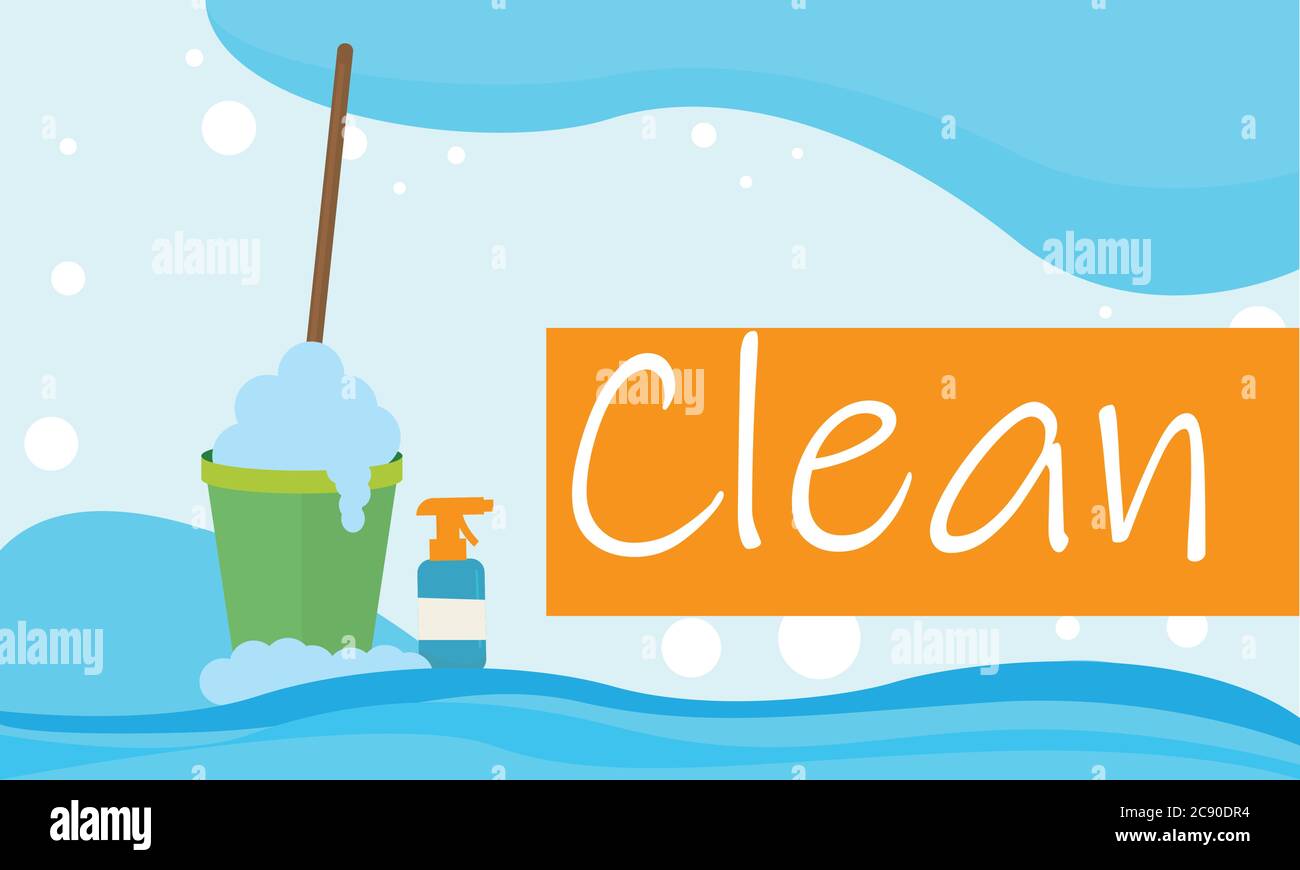 Cleaning products poster. Hygiene and cleaning poster Vector Stock