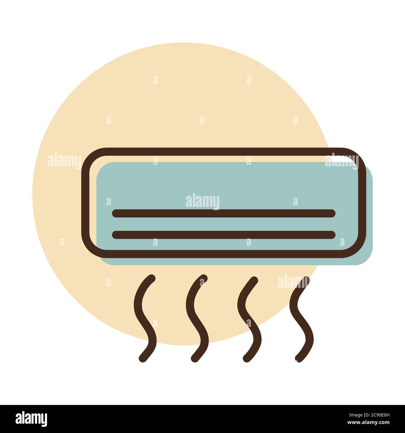 Splitsystem air conditioner flat vector icon. Graph symbol for