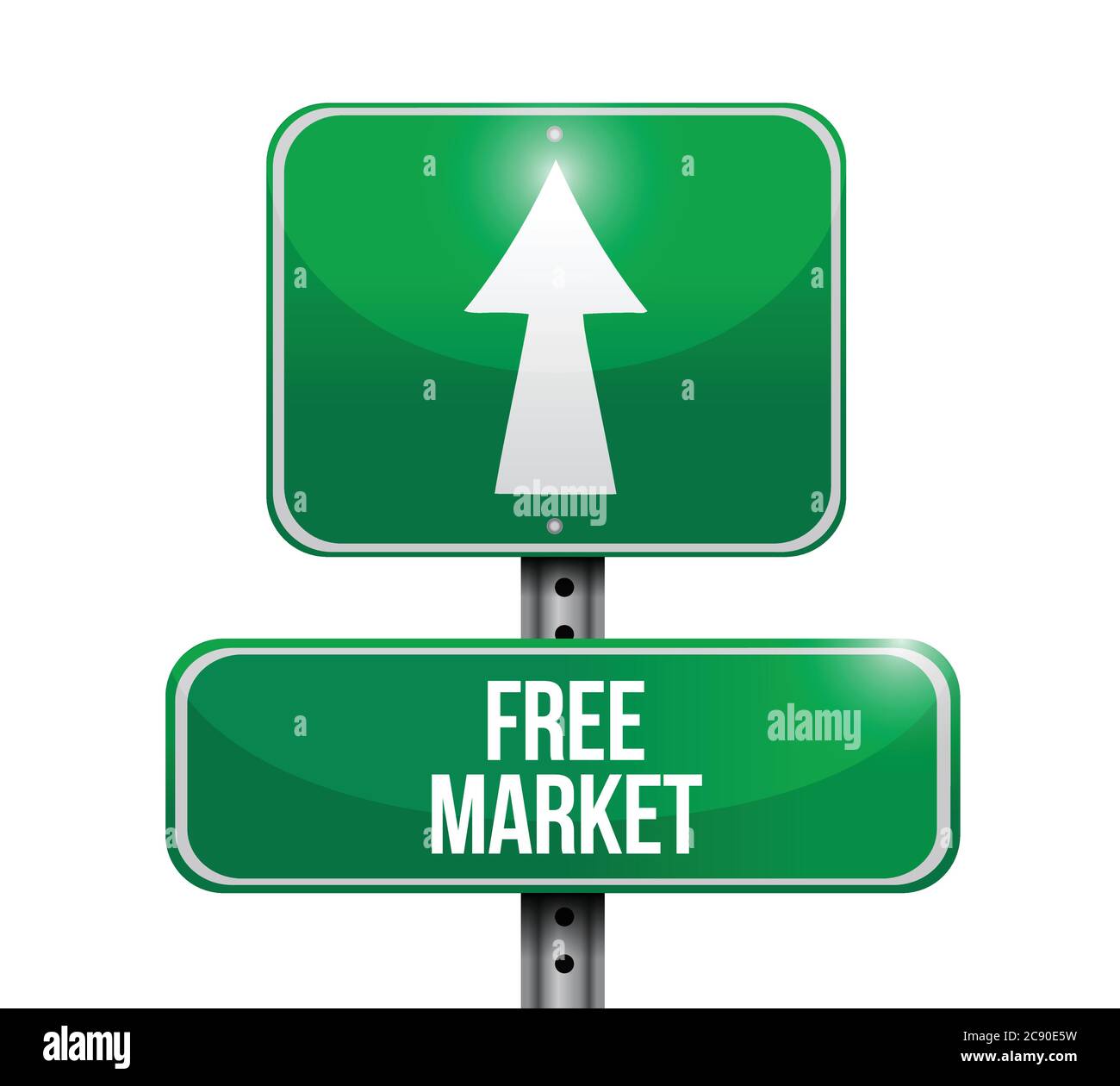 Free market street sign illustration design over a white background Stock Vector