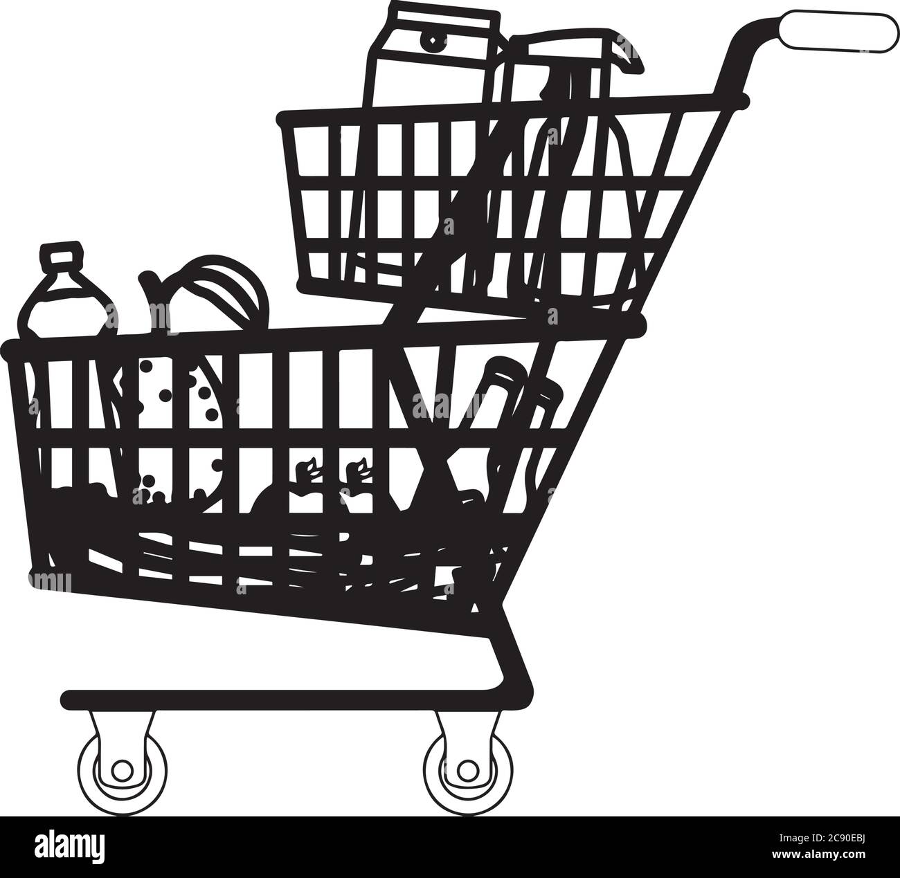 Shopping cart icon. Groceries icons. Market basket - Vector Stock Vector  Image & Art - Alamy
