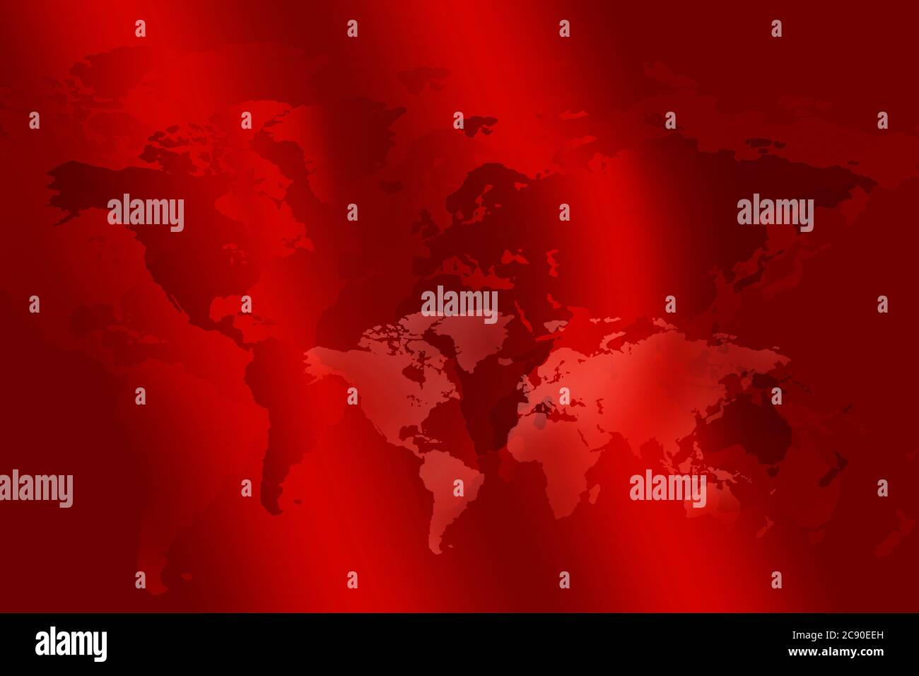 World map in red color on red Stock Photo - Alamy