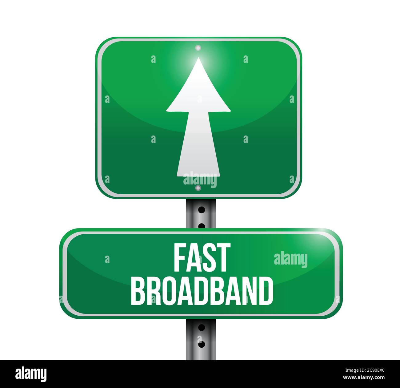 Fast broadband road sign illustrations design over a white background Stock Vector