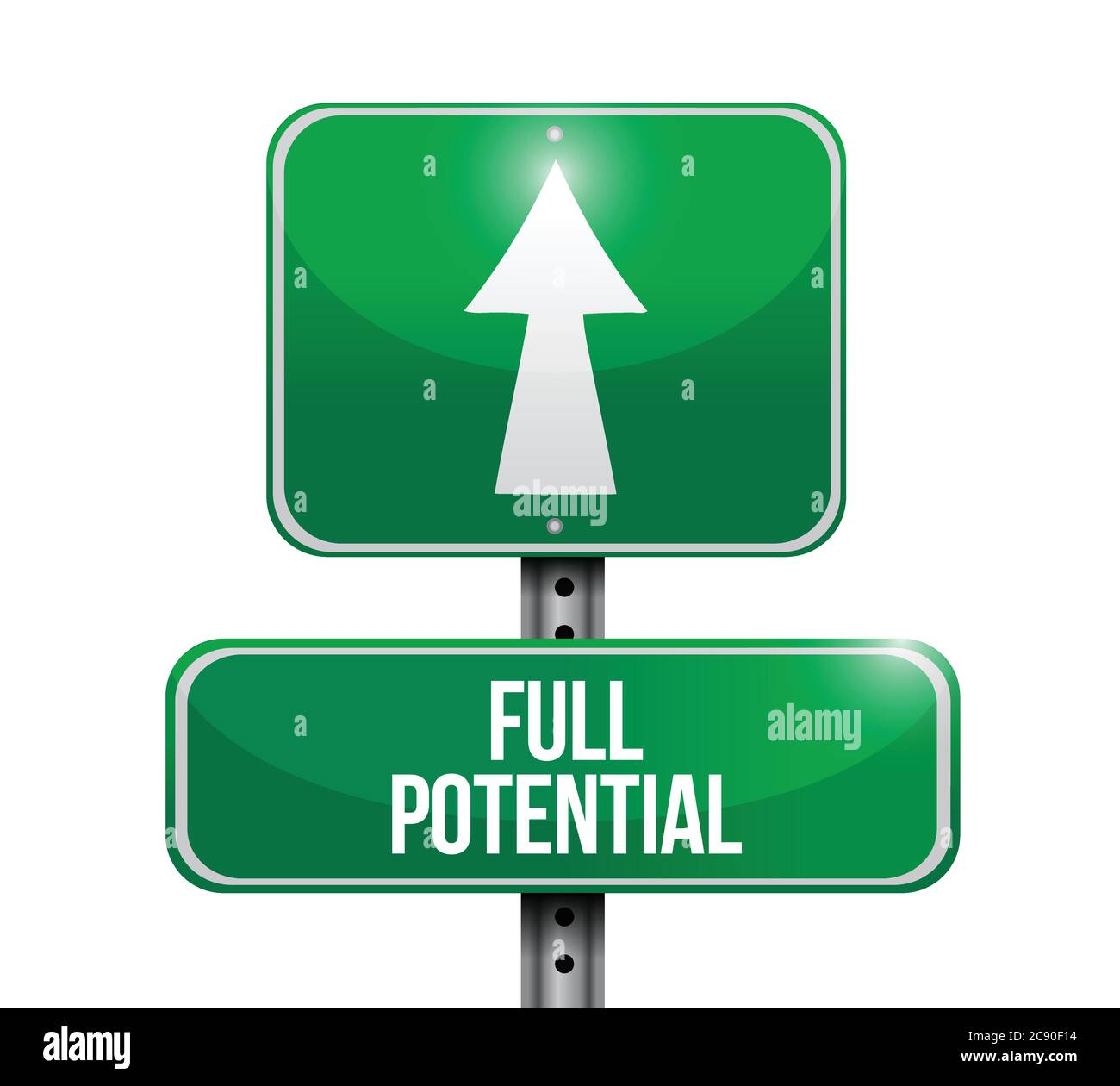 Full potential road sign illustration design over a white background Stock Vector