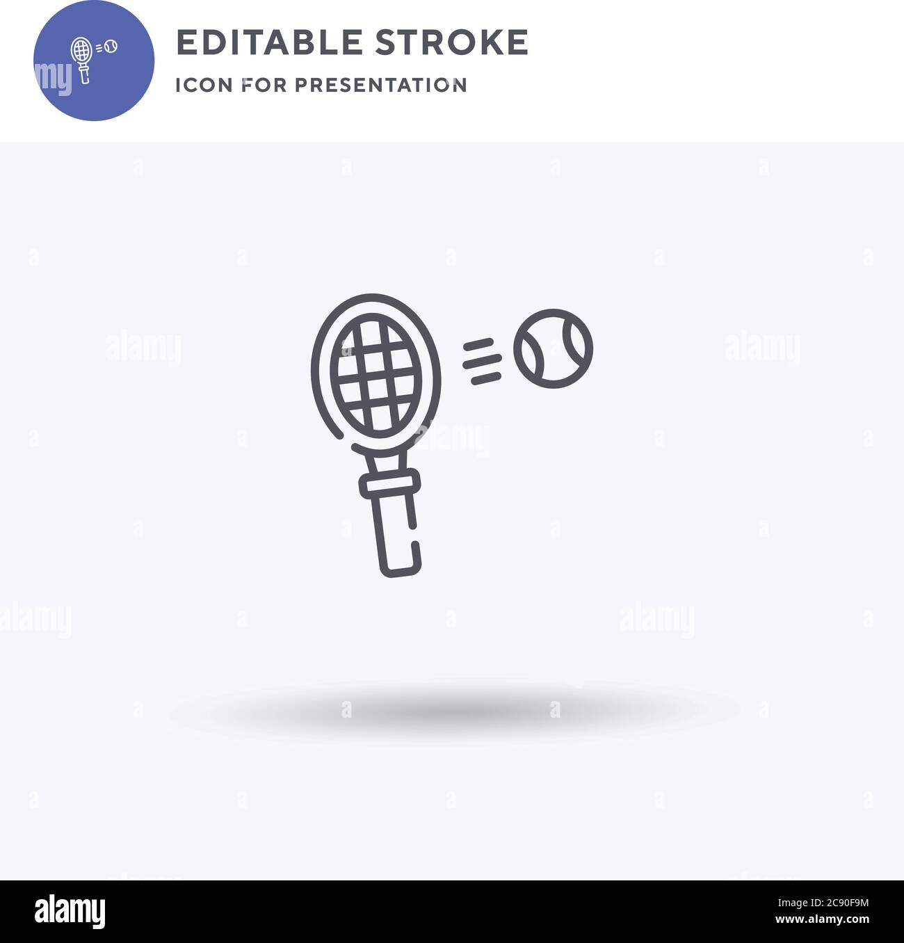 Tennis Racket icon vector, filled flat sign, solid pictogram isolated ...