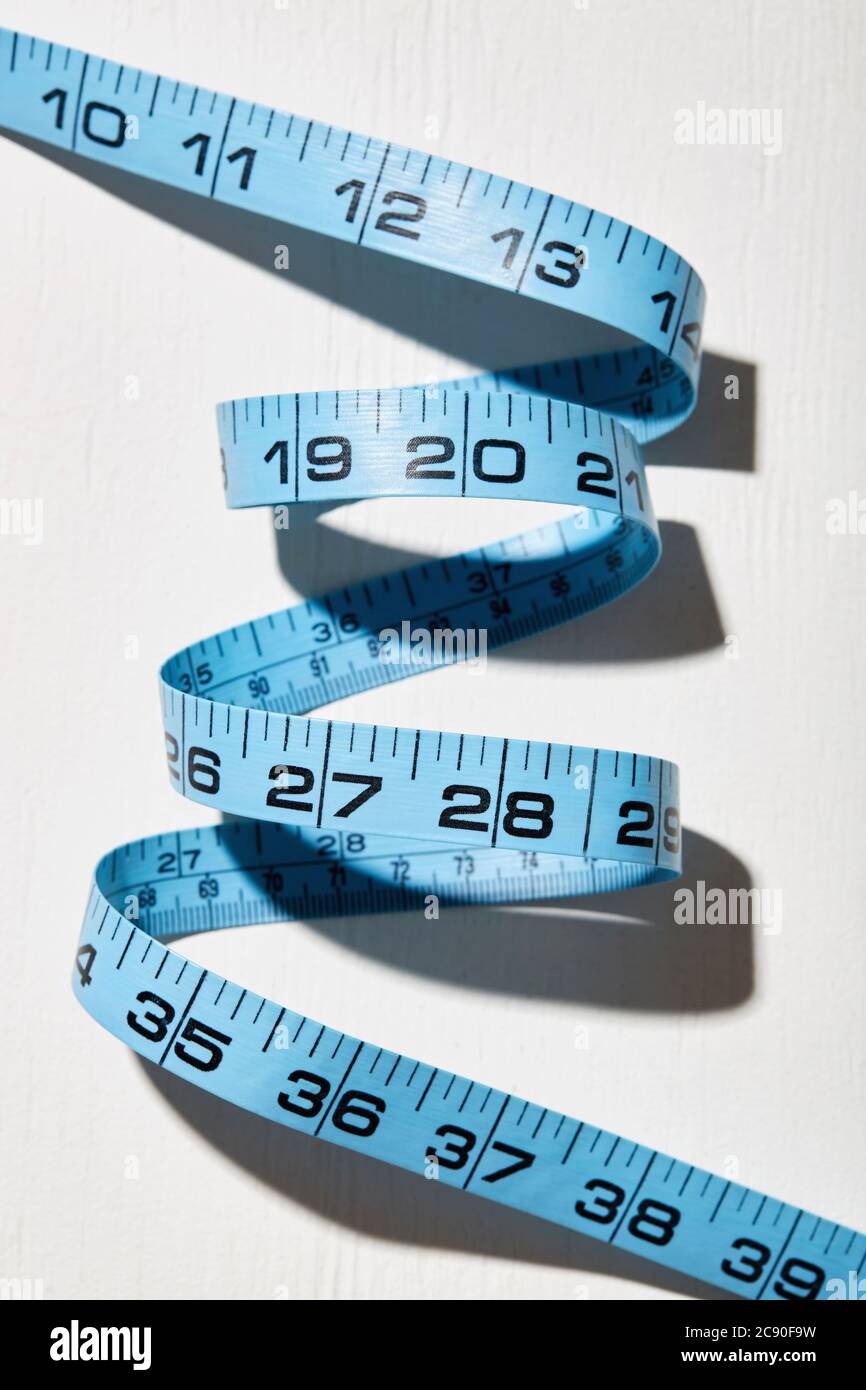 Blue measuring tape Stock Photo Alamy
