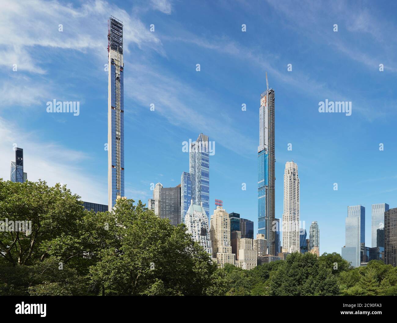 USA, City skyline seen from Central Park Stock Photo