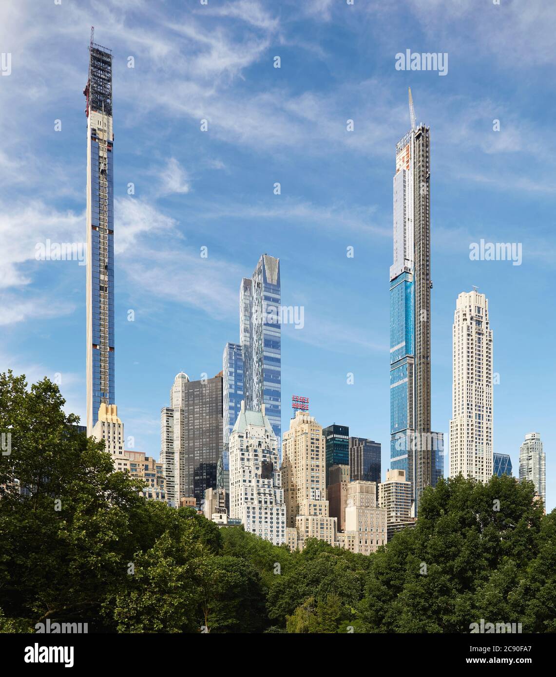 USA, City skyline seen from Central Park Stock Photo