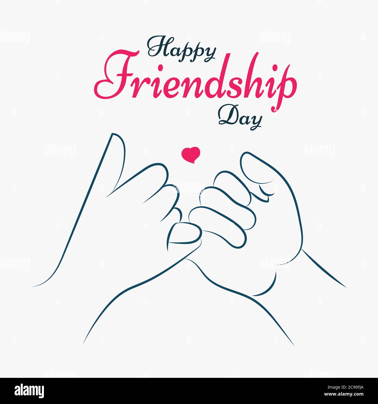 Happy Friendship Day, friends pinky promise, love flat ...
