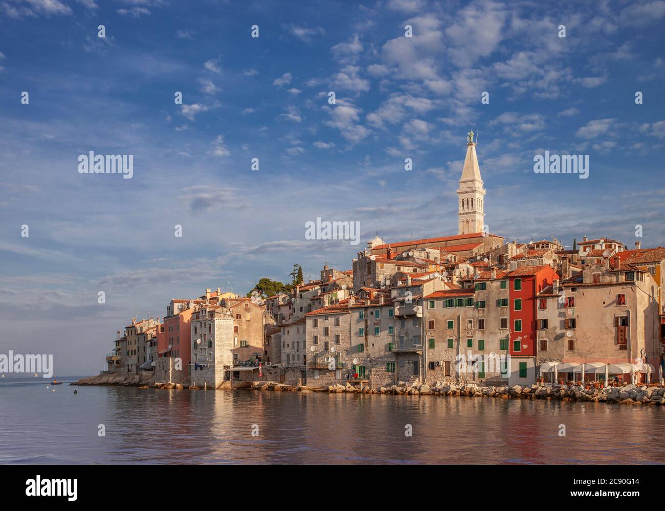 Croatia, Istria, Rovinj, Village on waterfront Stock Photo