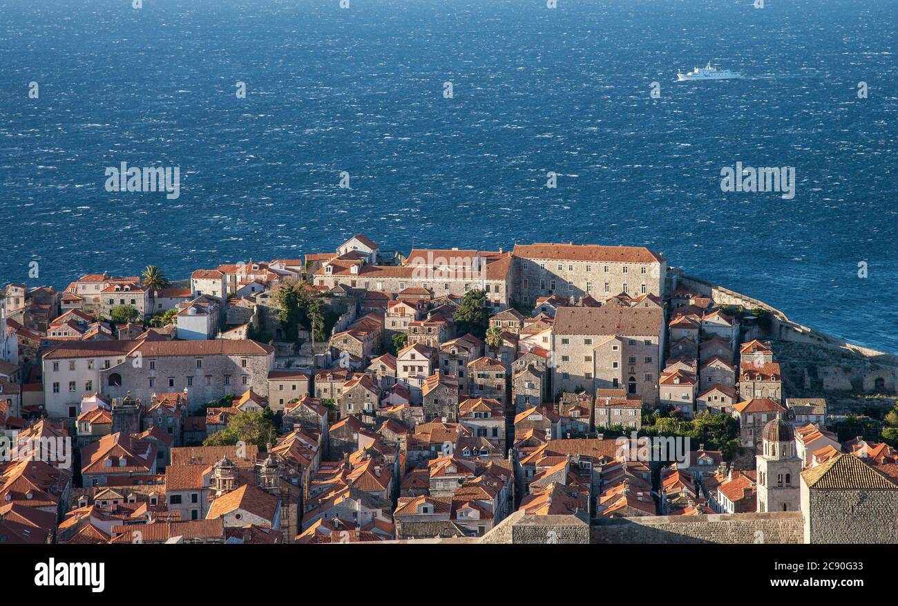Croatia, Dubrovnik, Old town on waterfront Stock Photo