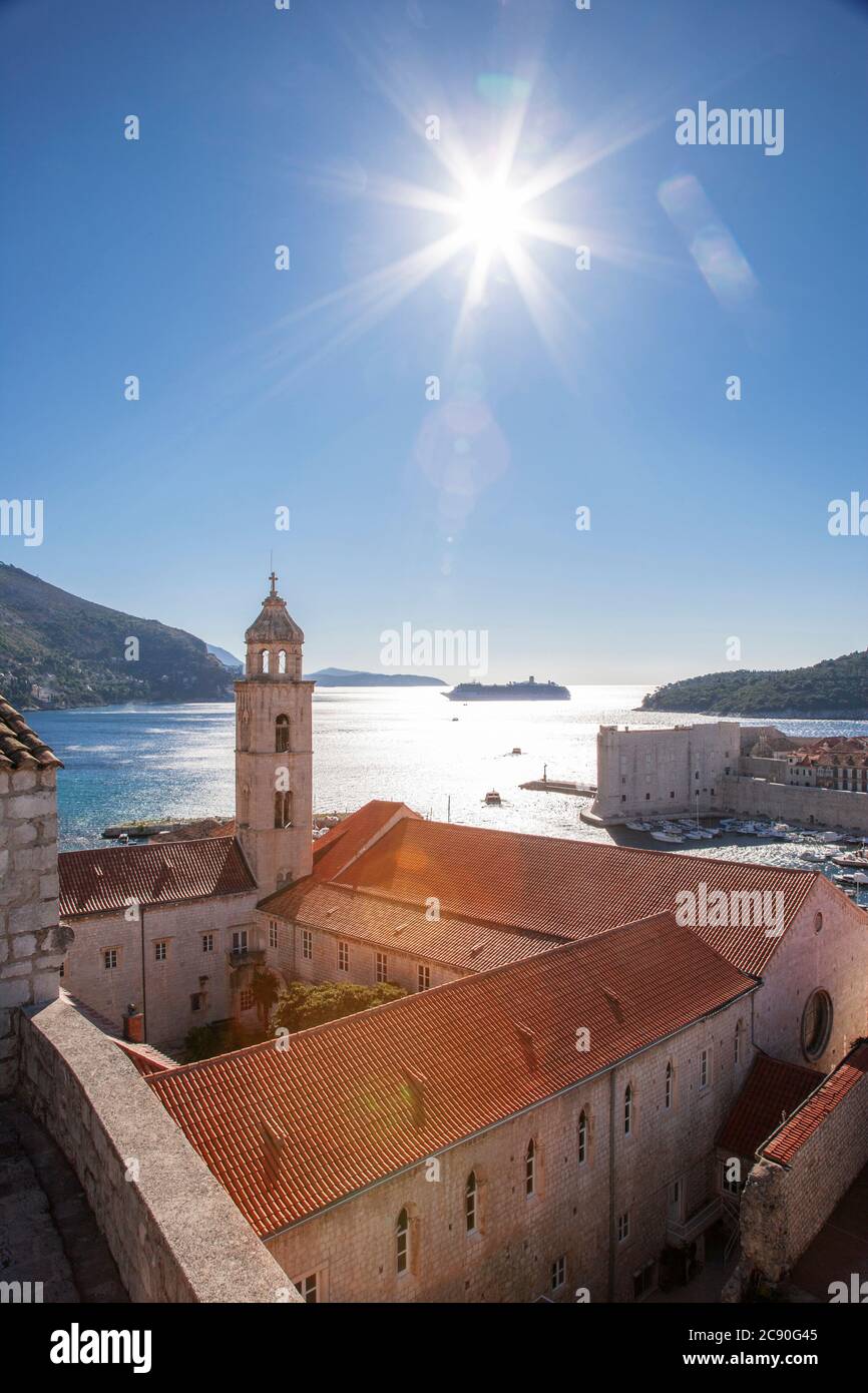 Croatia, Dubrovnik, Medieval church on waterfront Stock Photo