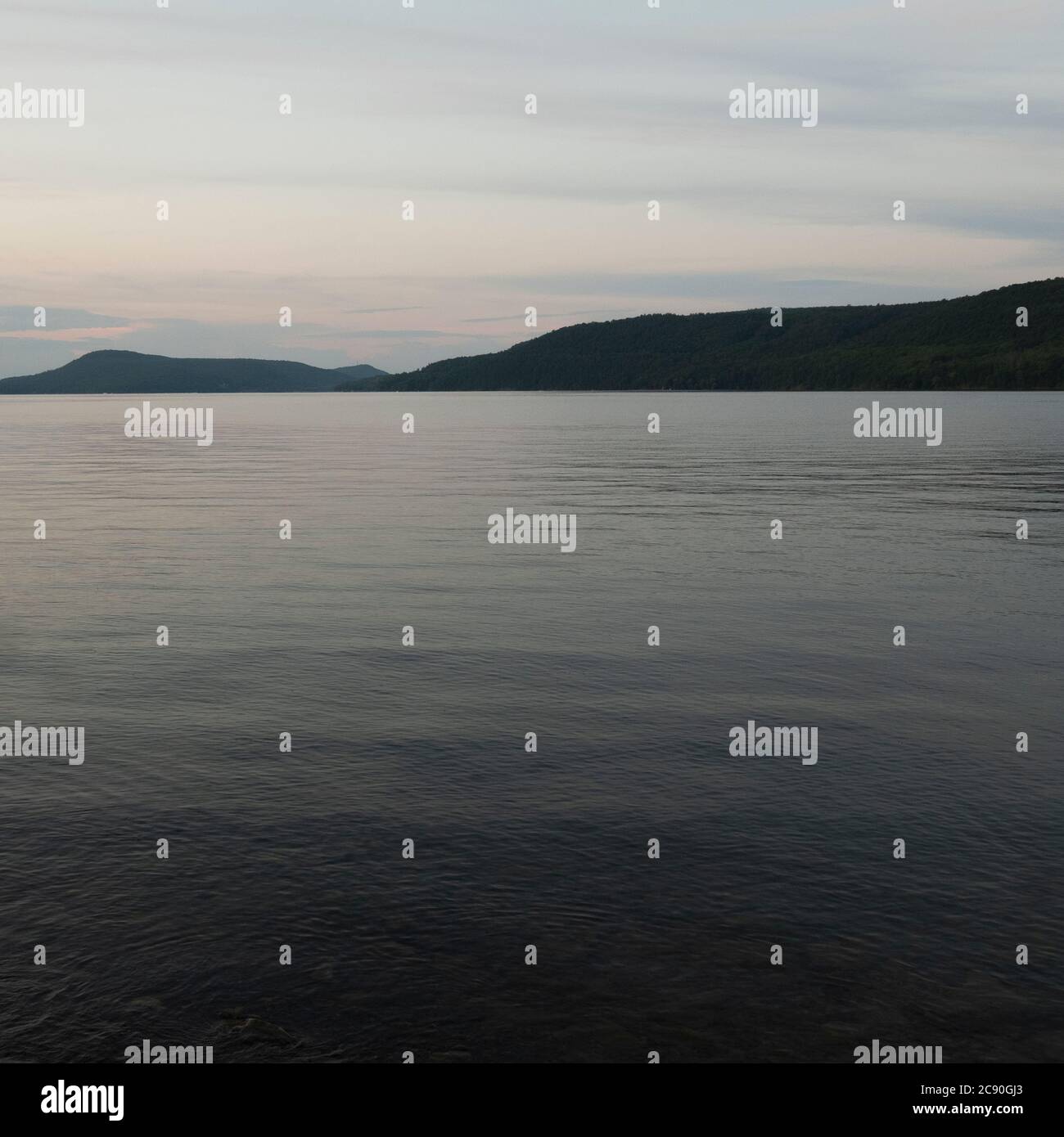 USA, Otsego Lake at dusk Stock Photo