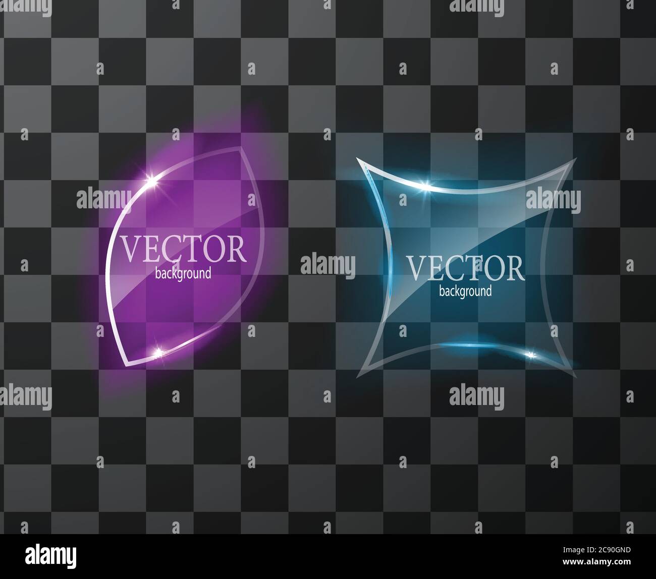 Glass vector button plane. Easy editable background Stock Vector