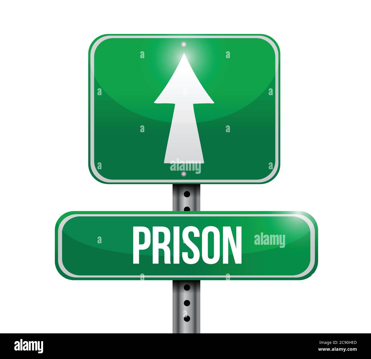 Prison street sign illustration design over a white background Stock Vector