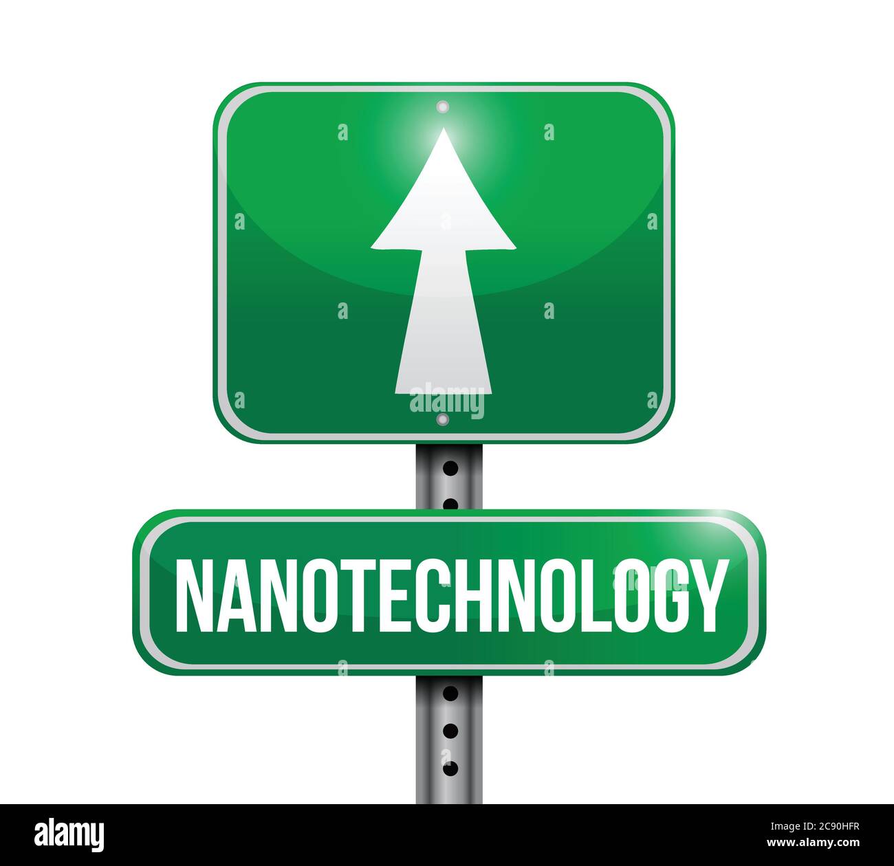 Nanotechnology road sign illustration design over a white background Stock Vector