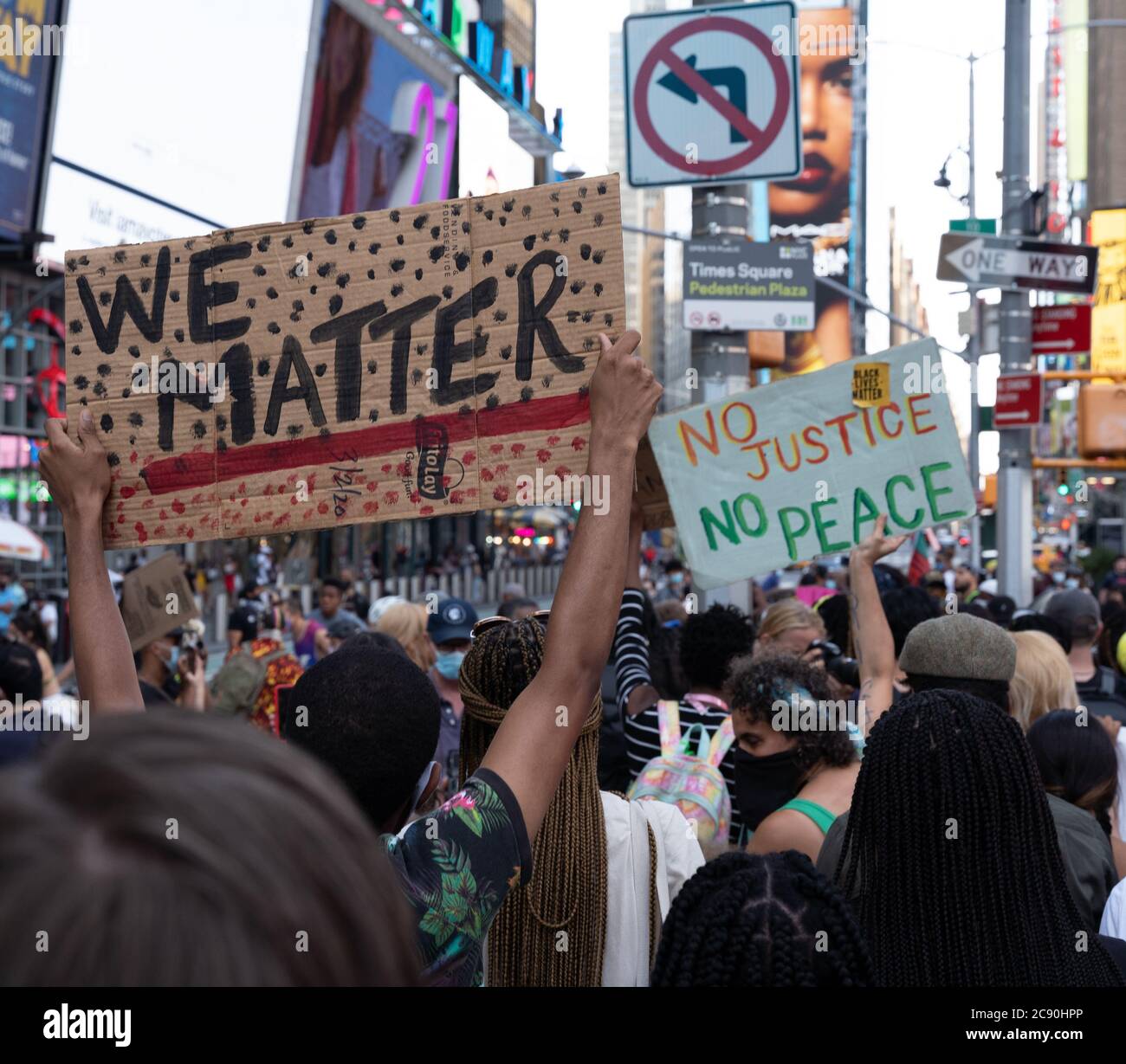 Black Womans/Womxn Matter March Black Lives Matter Protest - New York City - We matter - No Justice No Peace big crowd protest Stock Photo