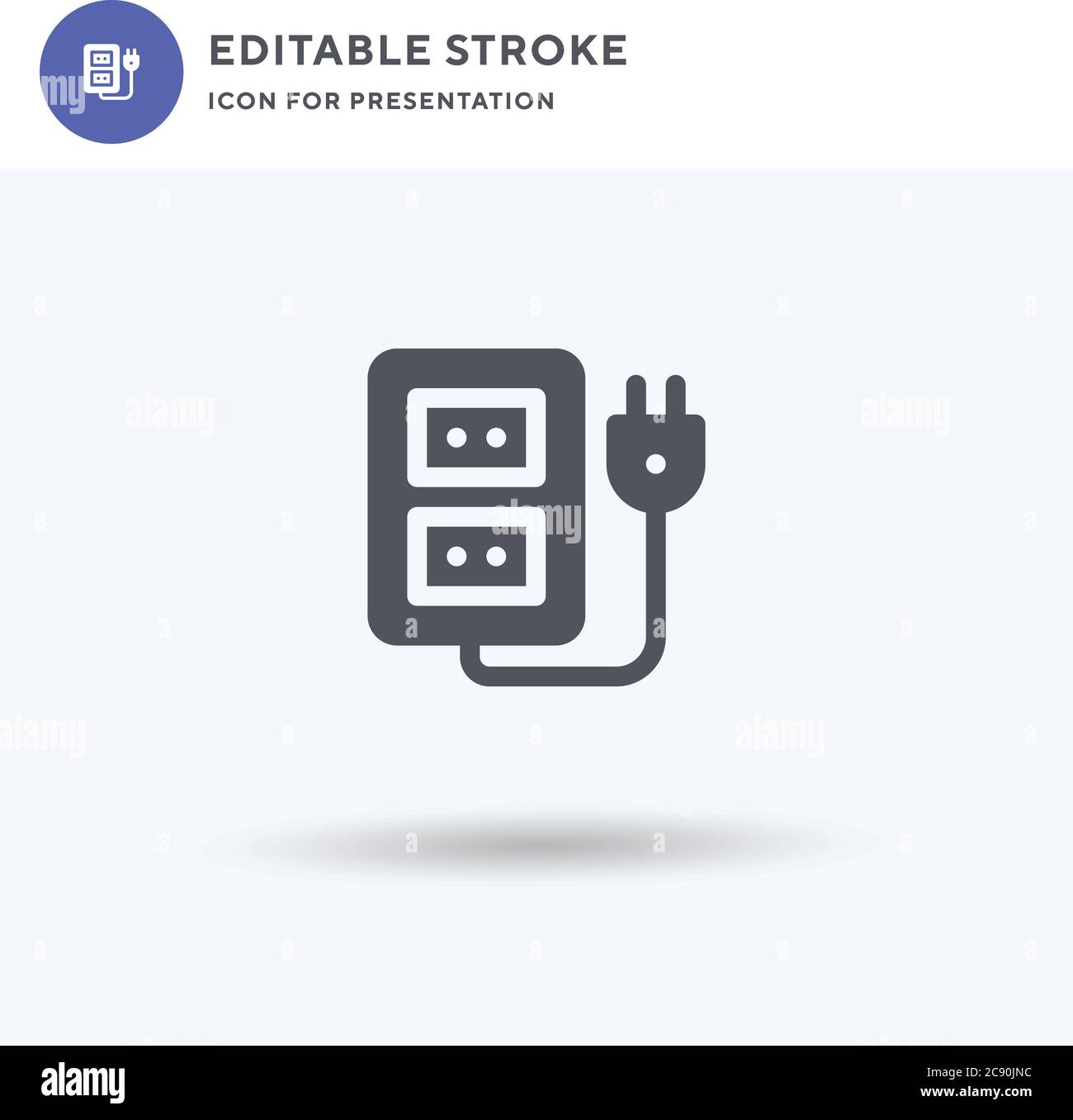 Socket icon vector, filled flat sign, solid pictogram isolated on white ...