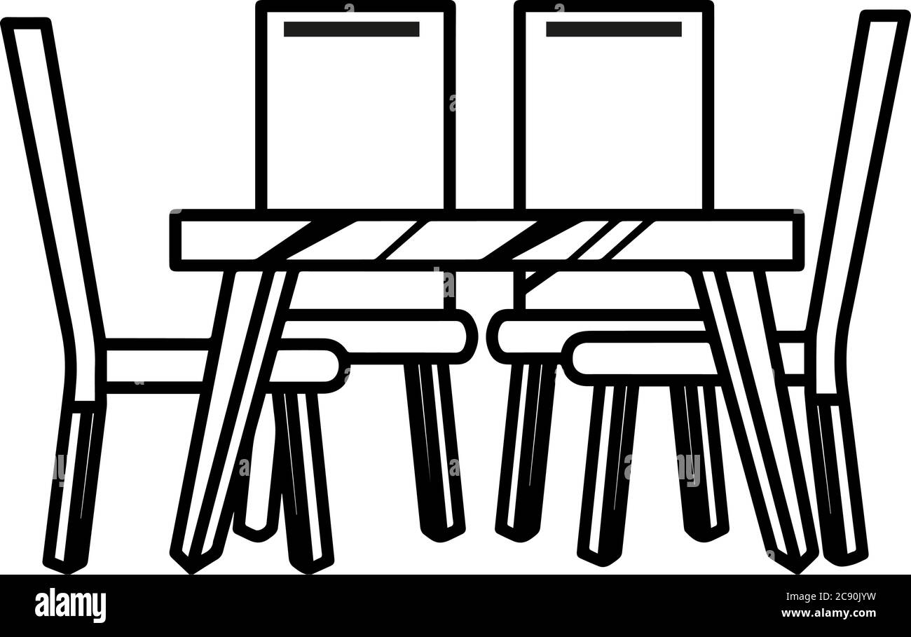 Dining table icon. Table and chairs - Vector Stock Vector Image & Art