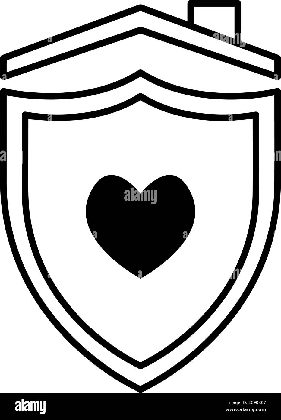 House roof and shield. Home security icon - Vector Stock Vector Image ...