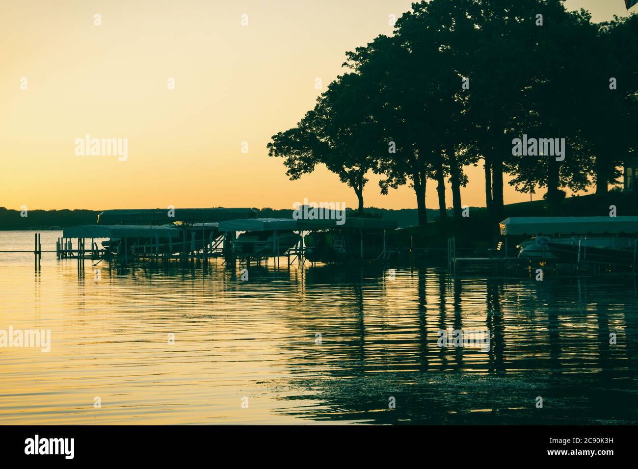 Sunrise on Lake Okoboji in the Summer 2020 Stock Photo