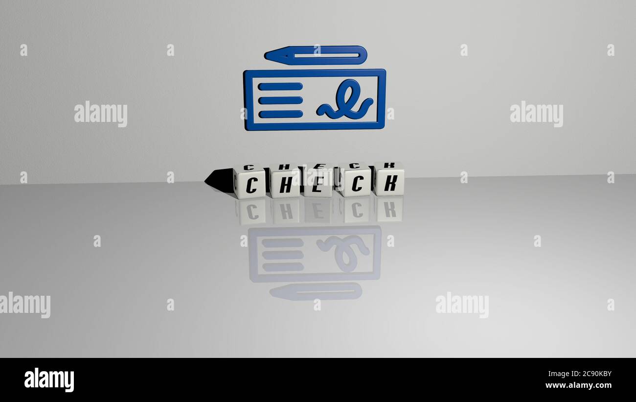 Background Checking Lettering 3D graphical image of CHECK vertically along with text built by ...