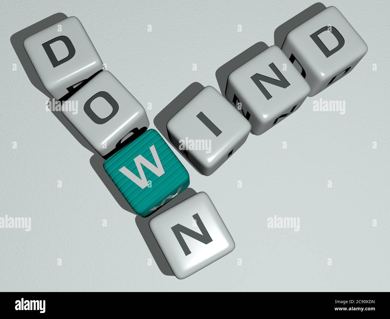 crosswords of fall wind down arranged by cubic letters on a mirror