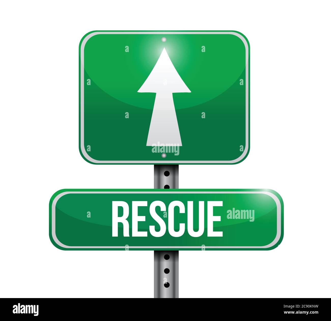 Rescue road sign illustration design over a white background Stock ...