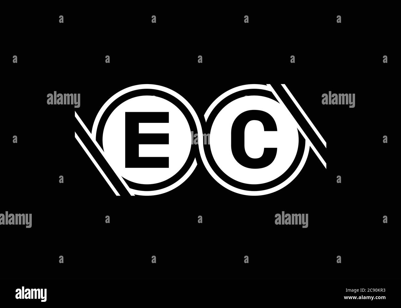 Initial Monogram Letter E C Logo Design Vector Template. E C Letter ...