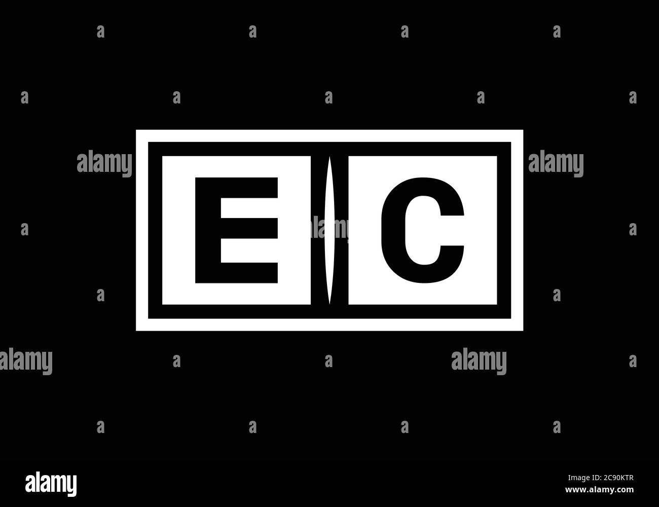 Initial Monogram Letter E C Logo Design Vector Template. E C Letter ...