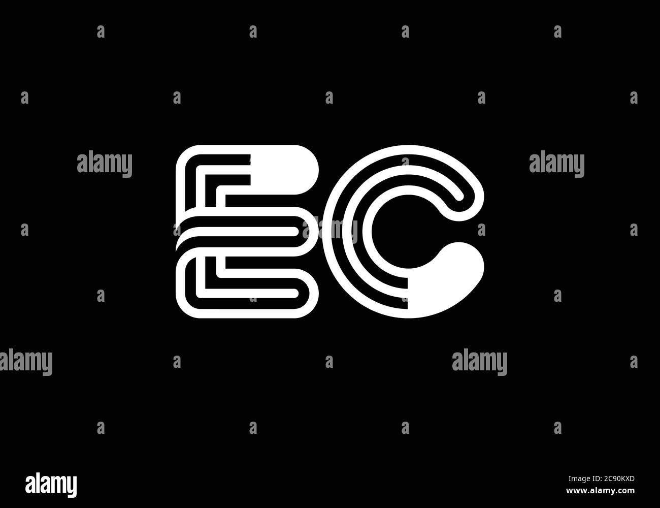Initial Monogram Letter E C Logo Design Vector Template. E C Letter ...