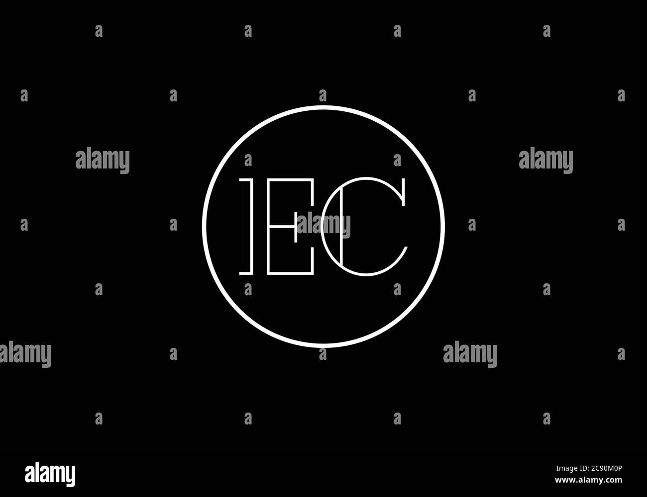 Initial Monogram Letter E C Logo Design Vector Template. E C Letter ...