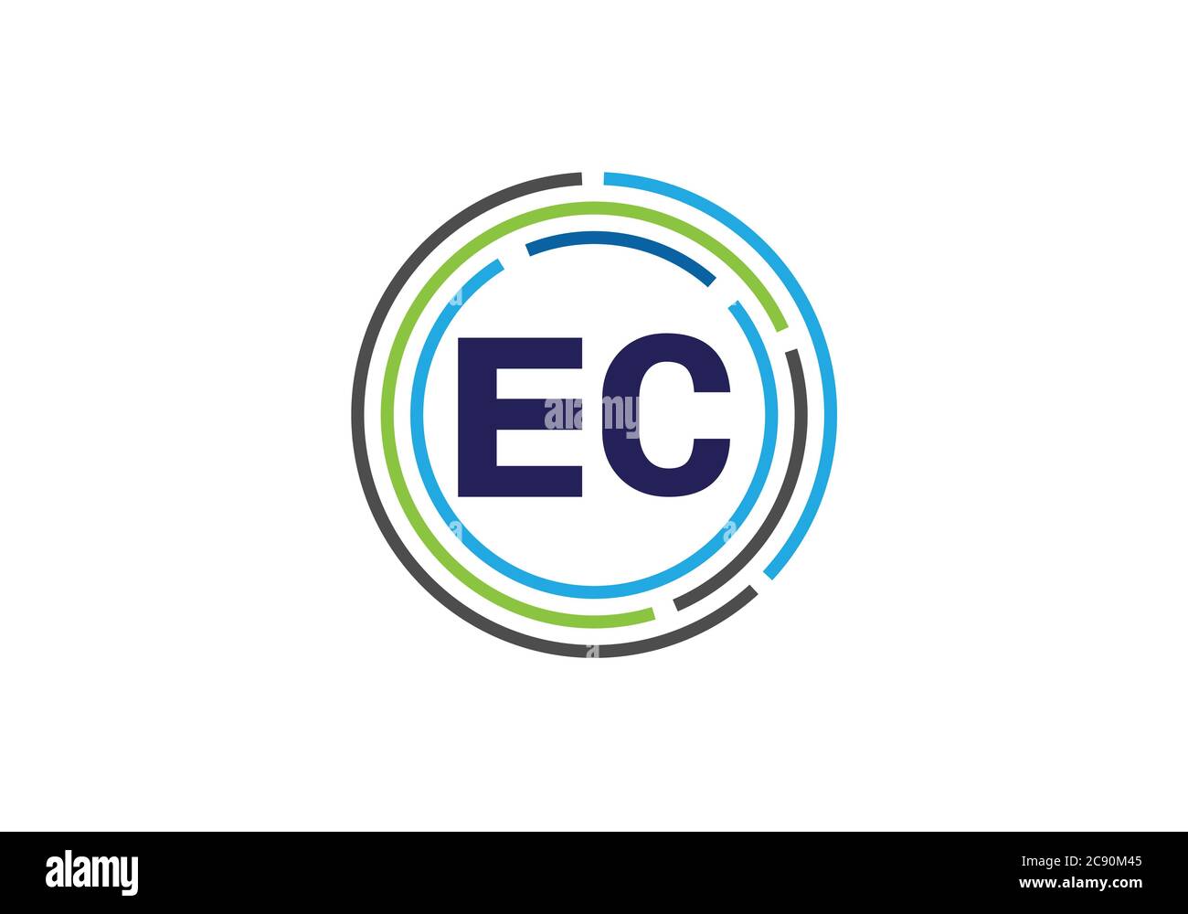 Initial Monogram Letter E C Logo Design Vector Template. E C Letter ...