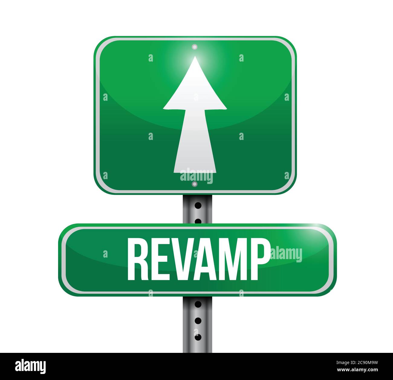 Revamp road sign illustration design over a white background Stock