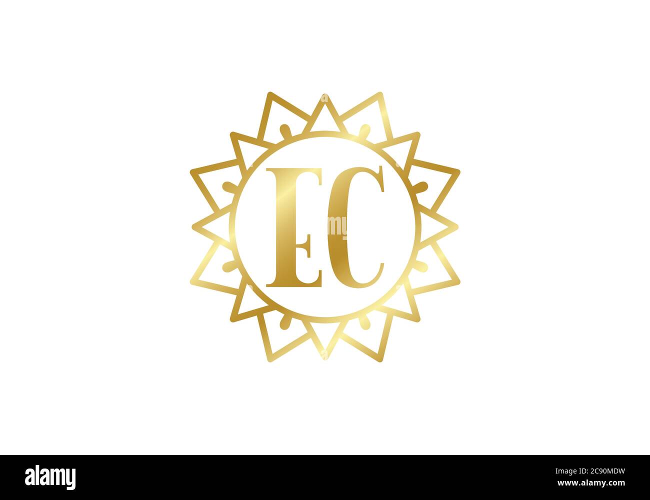 Initial Monogram Letter E C Logo Design Vector Template. E C Letter ...