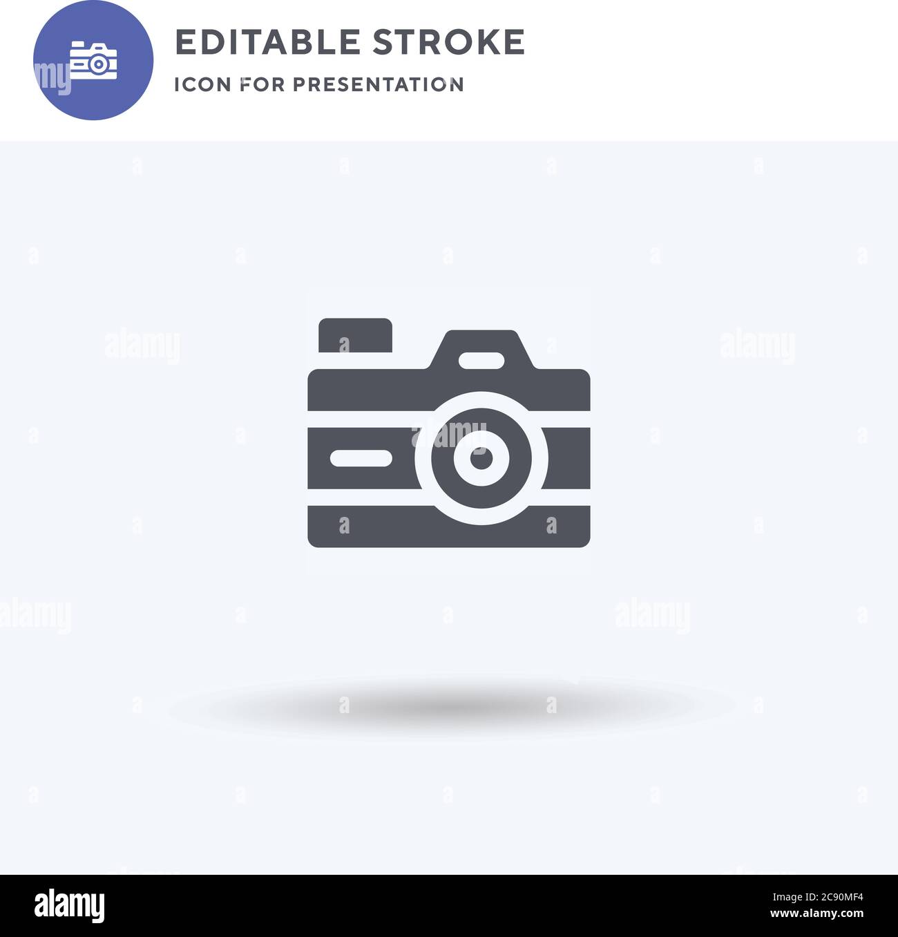 Camera icon vector, filled flat sign, solid pictogram isolated on white ...